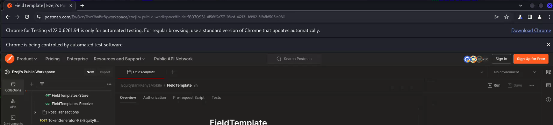 A screenshot of the Selenium driven workflow method